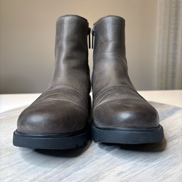 Sorel Women's Emelie III Zip Chelsea Gray Leather Waterproof Boots US‎ Size 7 - Picture 5 of 10